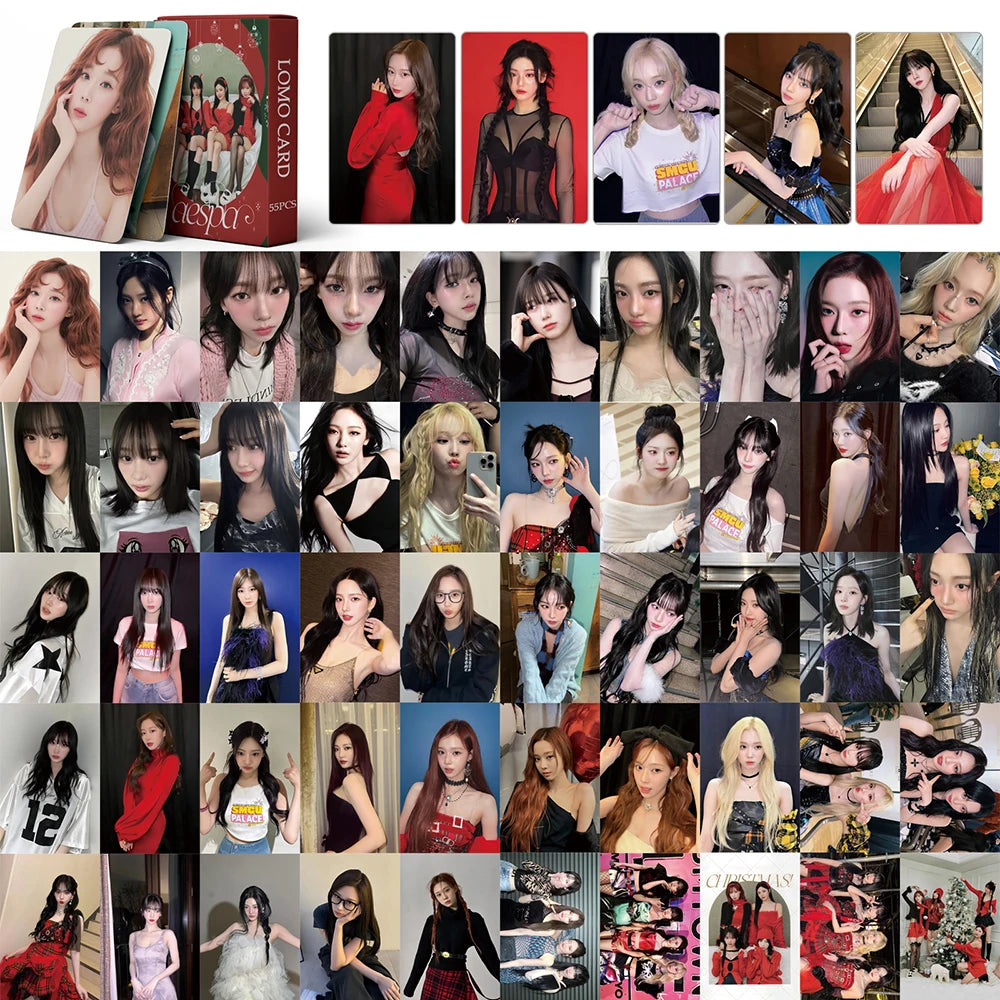 Photocards aespa - Paquet de 55 pièces (Solo & Groupe)