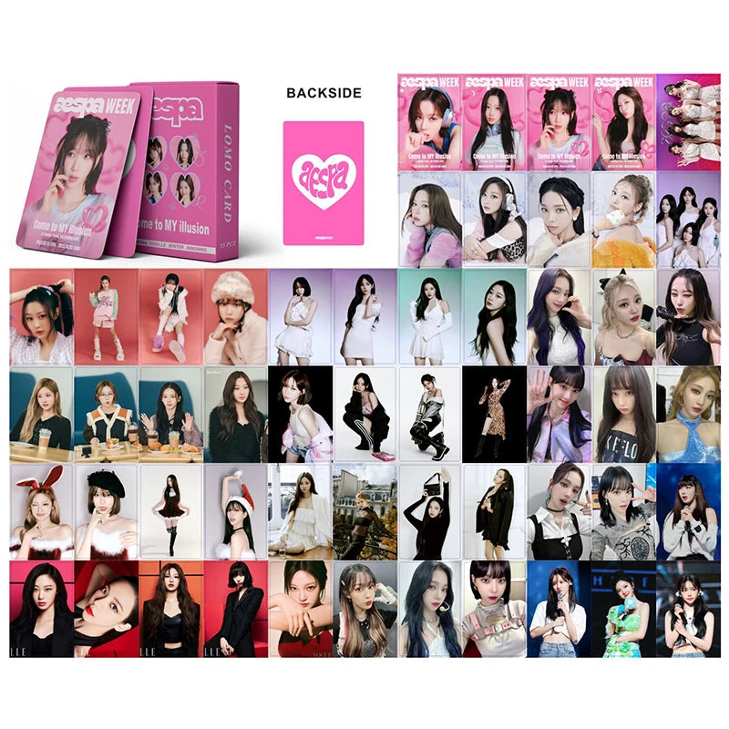 Photocards aespa - Paquet de 55 pièces (Solo & Groupe)